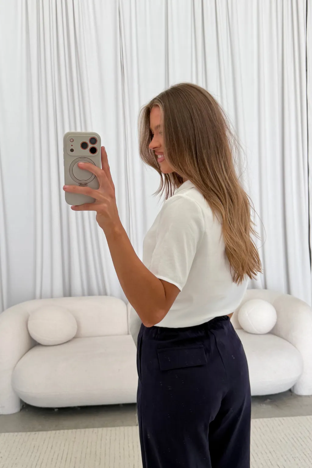 Birdie Front Tie Blouse in White sold by Worth Collective product image thumbnail 5