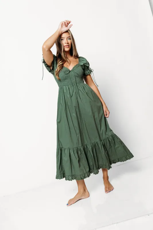Holdyn 100% Cotton Maxi Dress in Evergreen - Inclusive Sizing *8/27 PRE-ORDER* made by Worth Collective