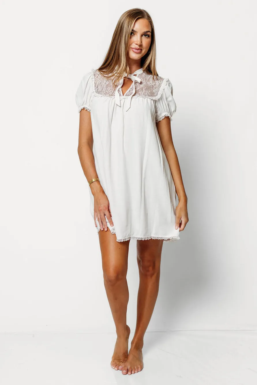 Eyre Mini Dress in Ivory sold by Worth Collective