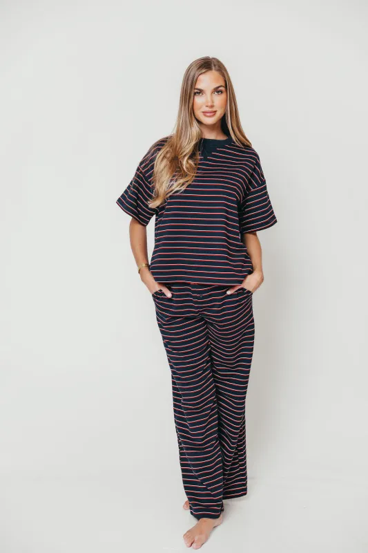 Atlas Striped Terry Set in Navy made by Things Between