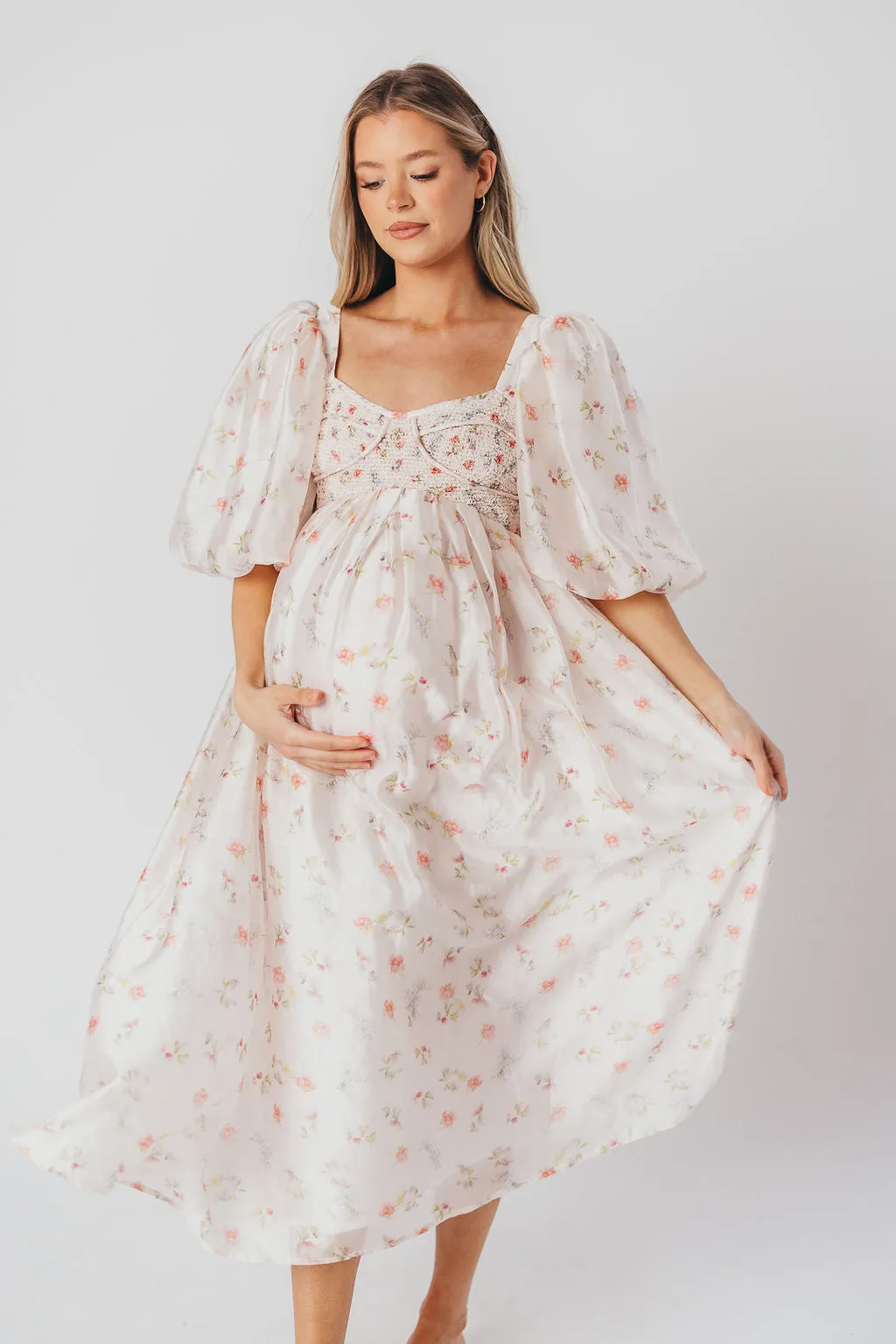 Harlow Maxi Dress in Tiny Pink Floral - Bump Friendly & Inclusive Sizing (S-3XL) *Final-Sale* sold by Worth Collective product image thumbnail 2