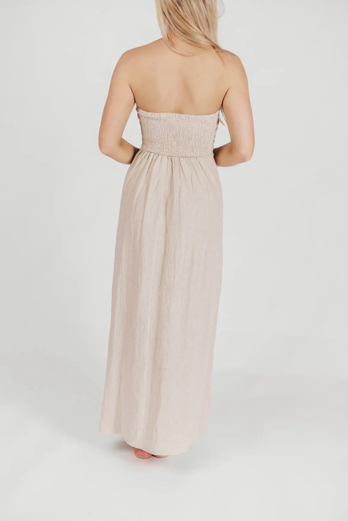 Blair Linen Maxi Dress in Melange sold by Worth Collective product image thumbnail 5