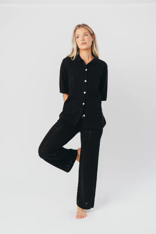 Lia 100% Cotton Pants in Black sold by Worth Collective