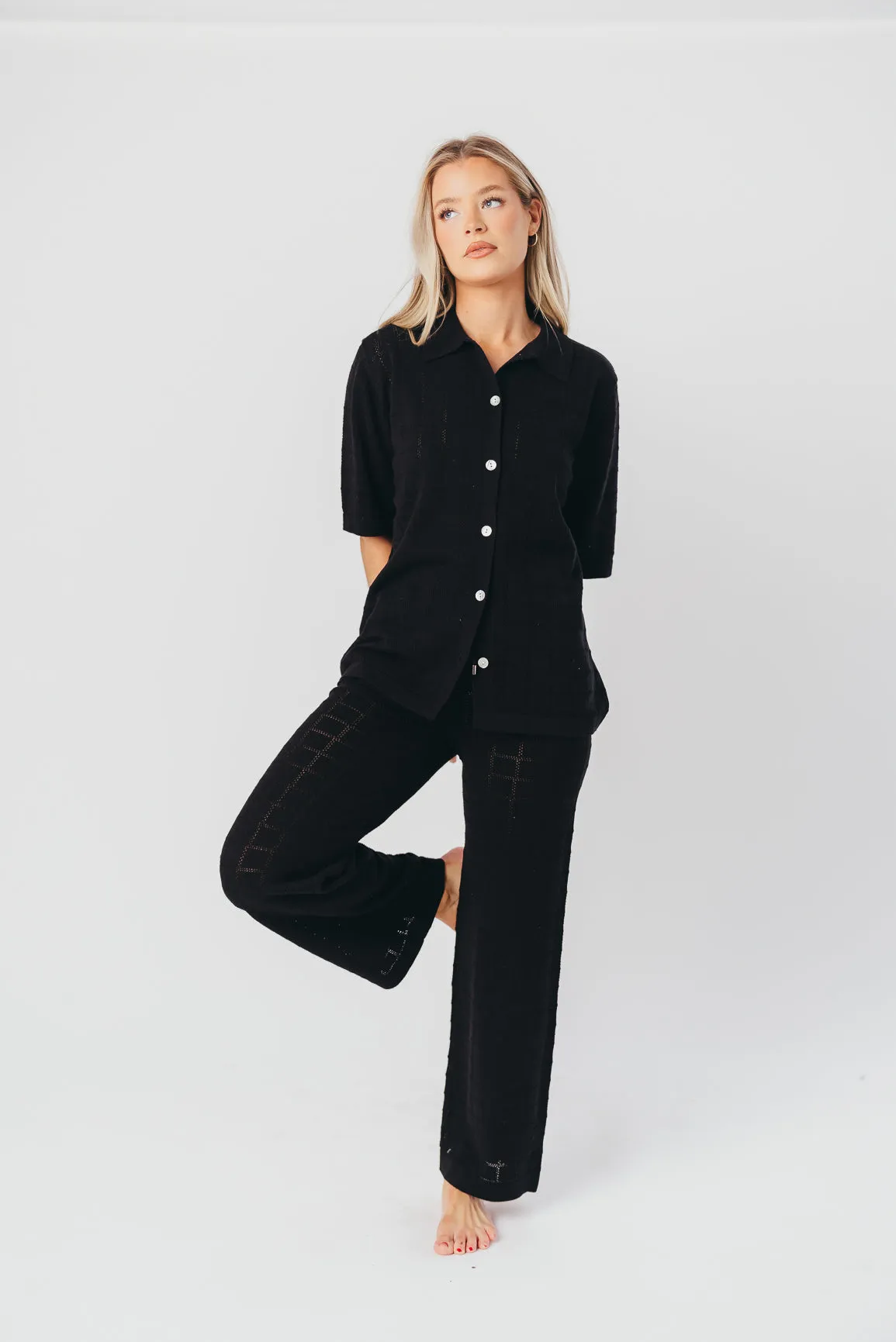 Lia 100% Cotton Pants in Black sold by Worth Collective