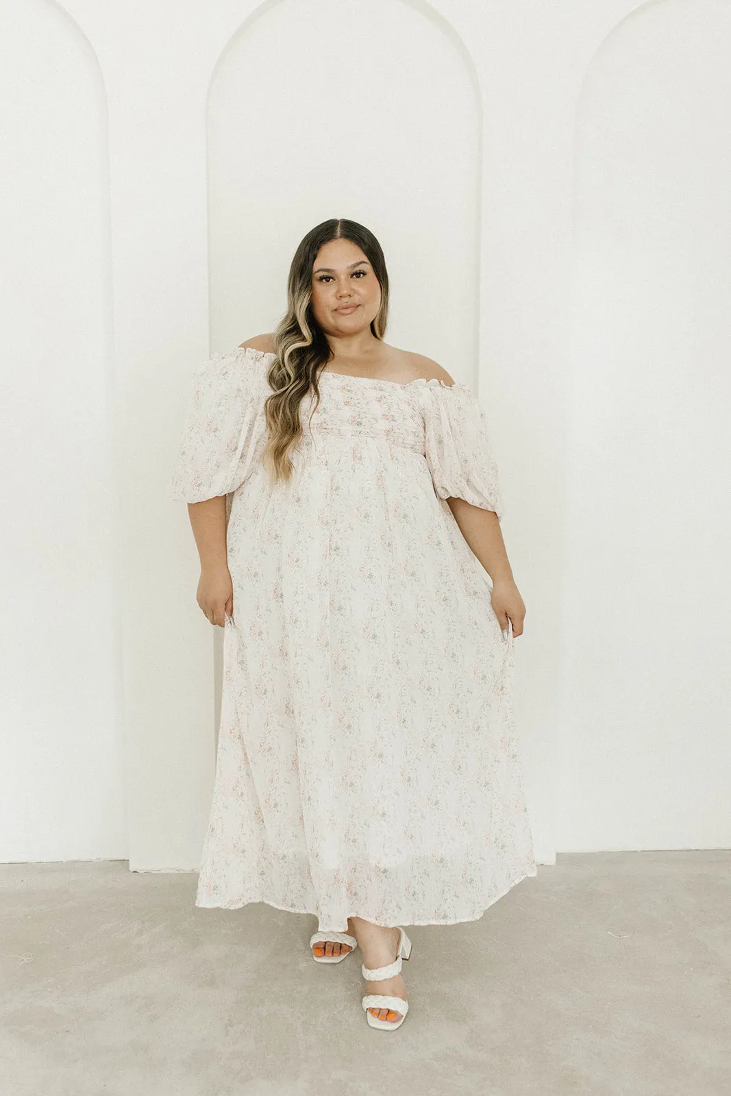 Melody Maxi Dress with Pleats and Bow Detail in Blush Floral - Bump Friendly & Inclusive Sizing (S-3XL) sold by Worth Collective product image thumbnail 3