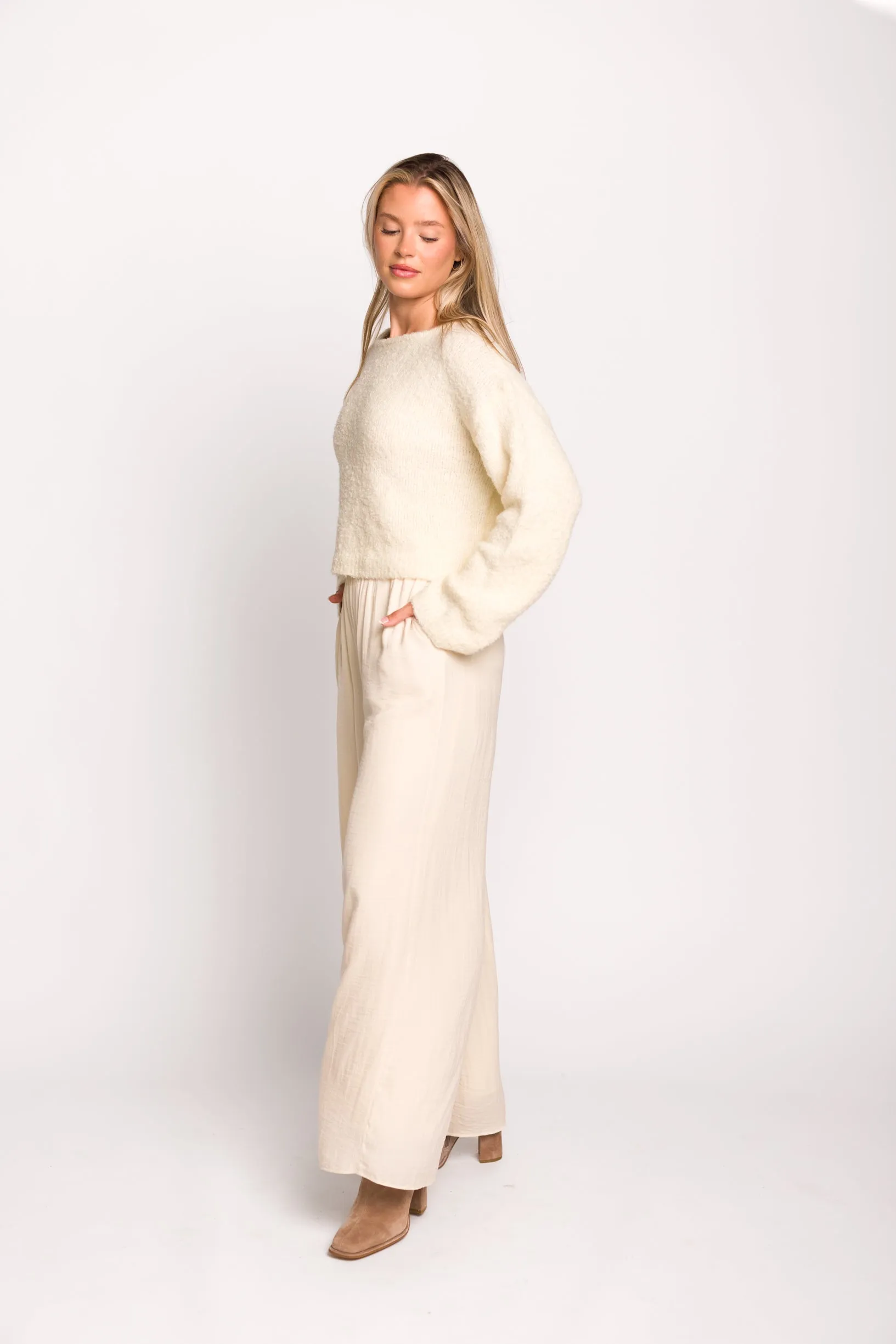 Lily Soft Knit Sweater in Cream sold by Worth Collective product image thumbnail 2