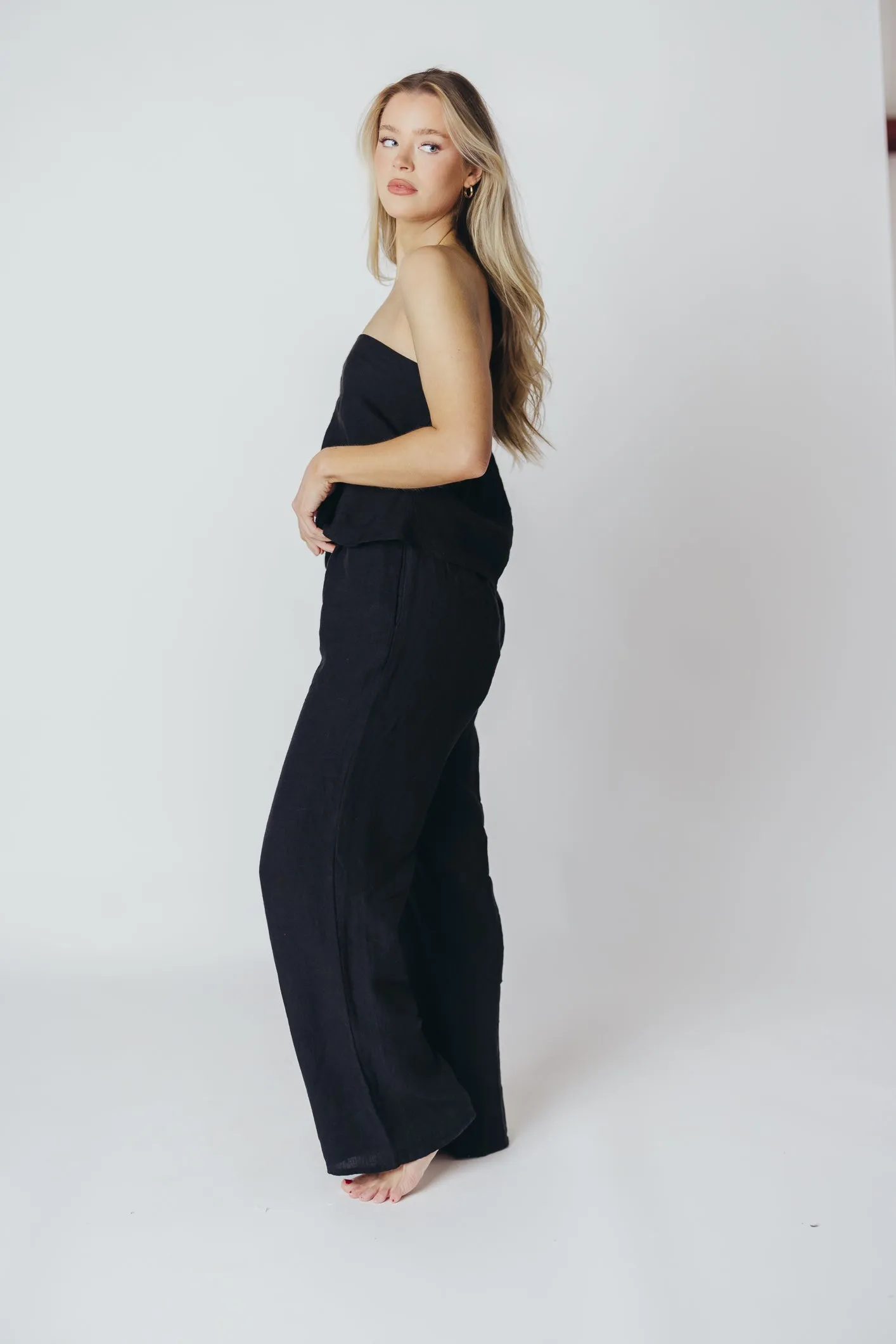 Peyton Linen Tube Top in Black sold by Worth Collective product image thumbnail 3