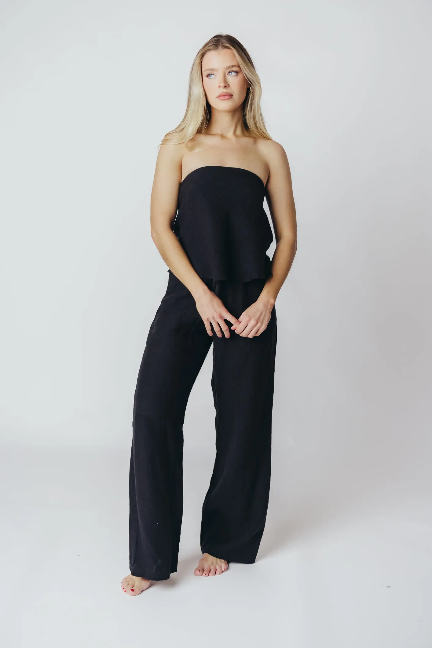 Peyton Linen Tube Top in Black sold by Worth Collective product image thumbnail 4