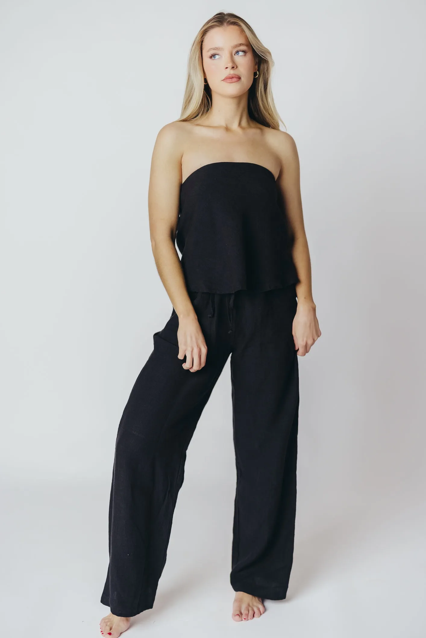 Peyton Linen Tube Top in Black sold by Worth Collective product image thumbnail 2