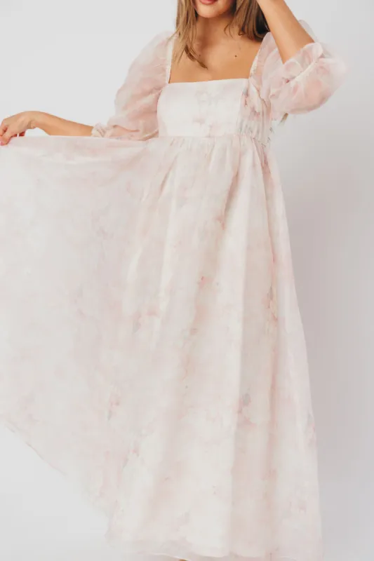 *New* Mona Maxi Dress with Smocking in Pale Pink Floral - Bump Friendly & Inclusive Sizing (S-3XL) sold by Worth Collective