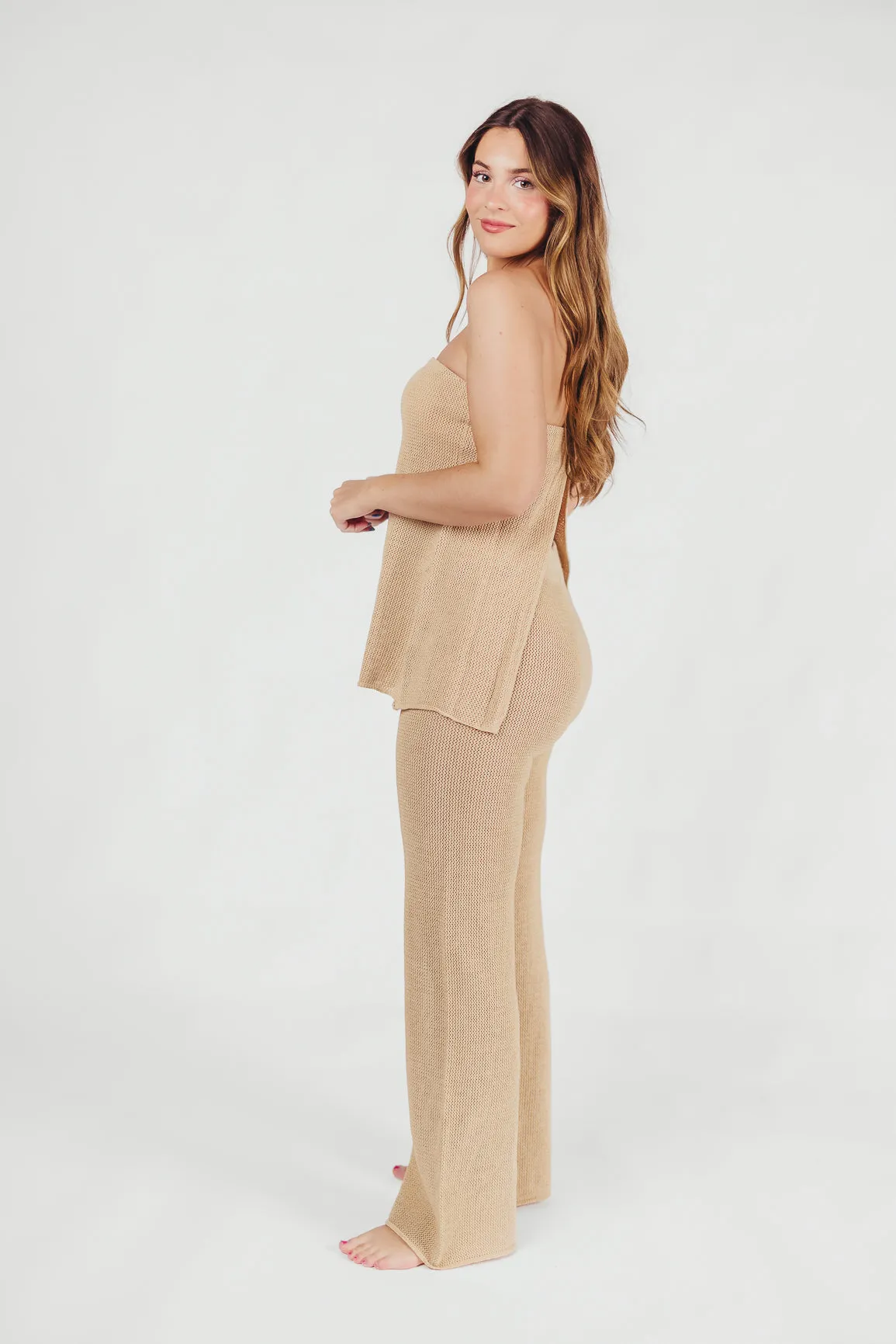 Brielle Crochet Knit Pant in Sand (No Lining) *Final-Sale* sold by Worth Collective product image thumbnail 5