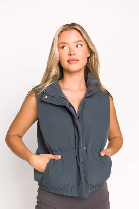 Aspen Vest in Dark Spruce sold by Worth Collective