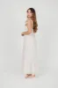 Rosamund Bustier-Style Maxi Dress in White/Orange Floral - Inclusive Sizing (S-XL) sold by Worth Collective
