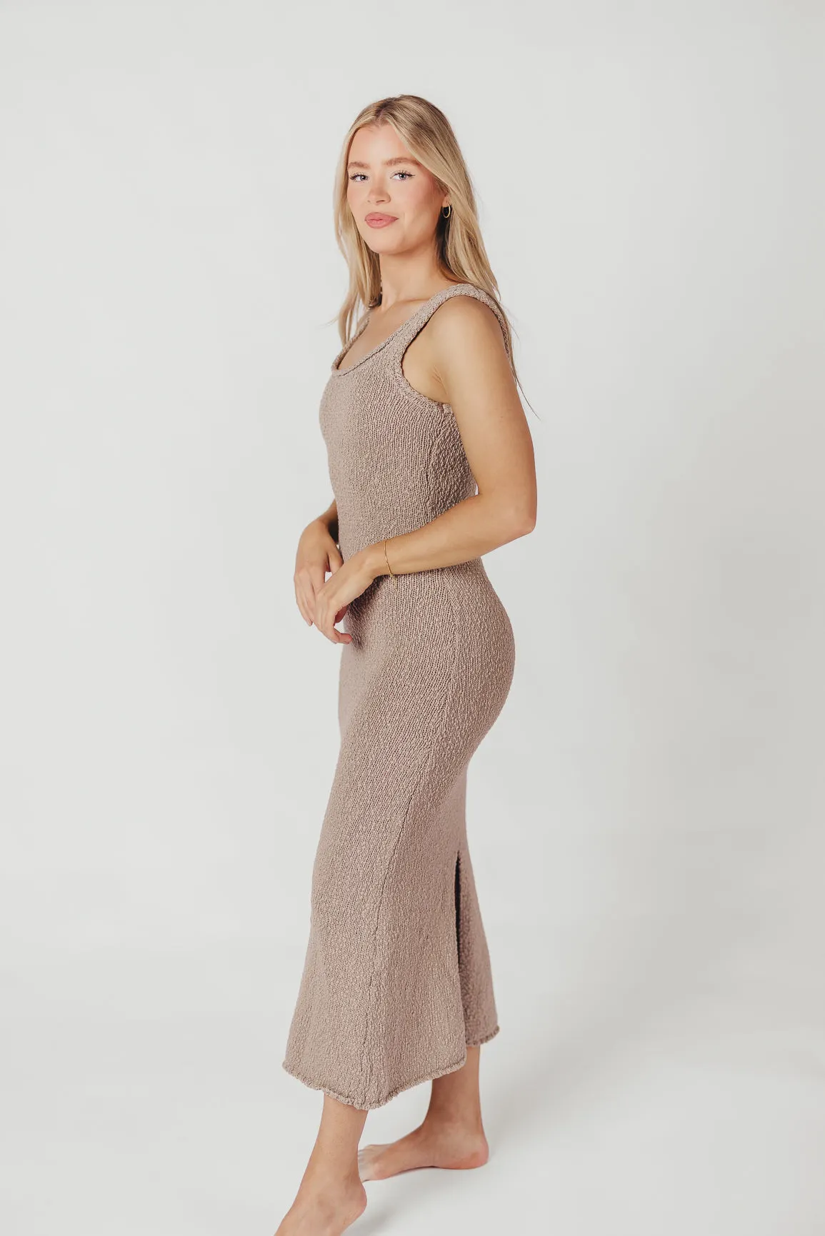 Jaya Cotton Knit Midi Dress in Grey sold by Worth Collective product image thumbnail 4