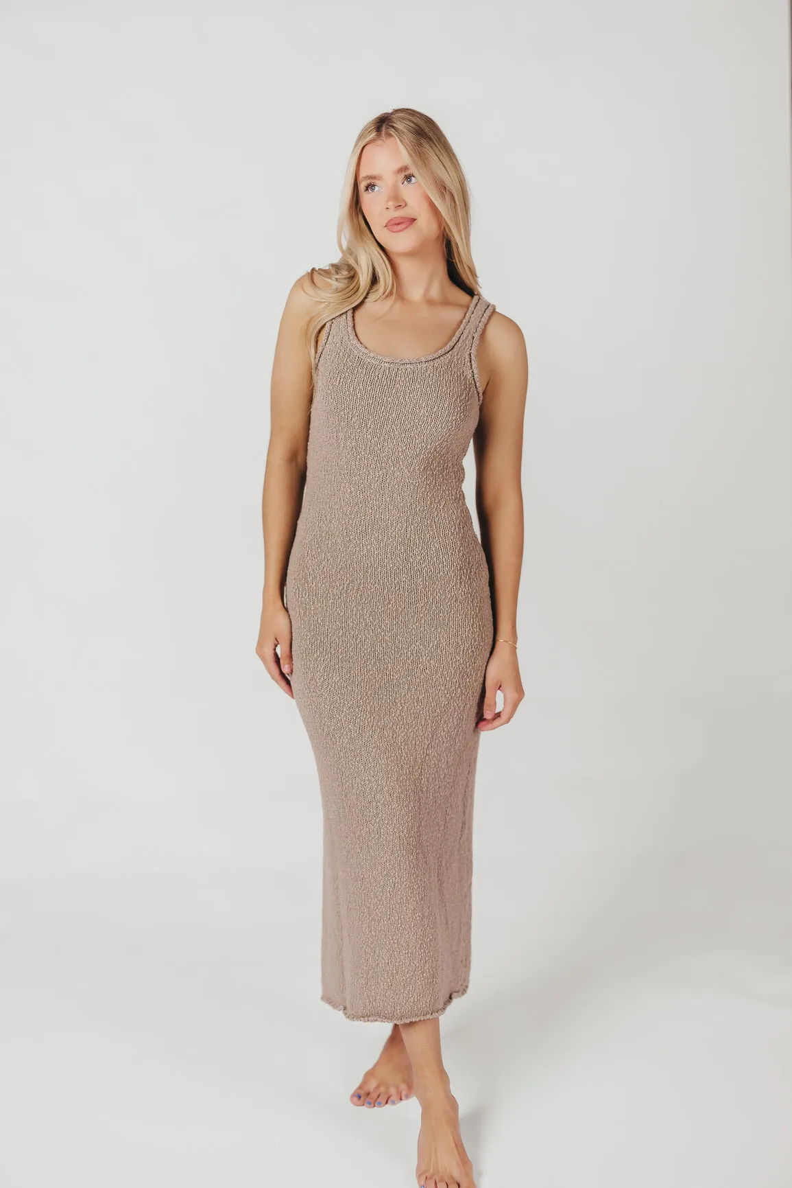 Jaya Cotton Knit Midi Dress in Grey sold by Worth Collective product image thumbnail 5