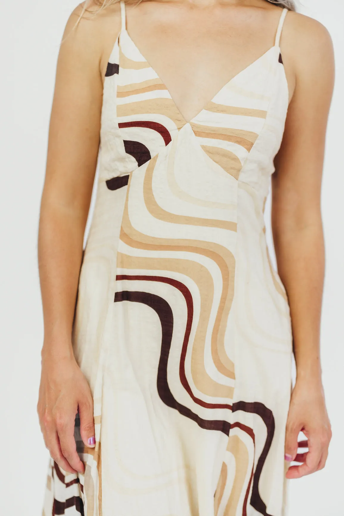 Raelynn Printed Open Back Maxi Dress in Natural sold by Worth Collective product image thumbnail 4