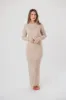 Amara Two-Piece Sheer Maxi Dress in Beige sold by Worth Collective