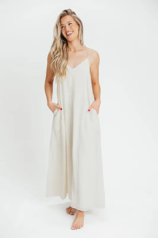 Deacon Basic Maxi Tank Dress in Ivory sold by Worth Collective