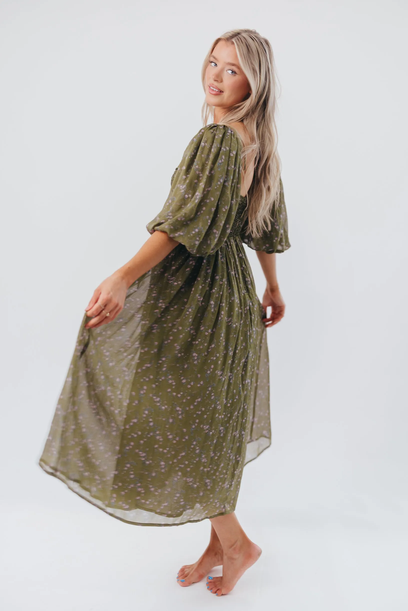 Harlow Maxi Dress in Meadow Green - Bump Friendly (S-XL) sold by Worth Collective product image thumbnail 3