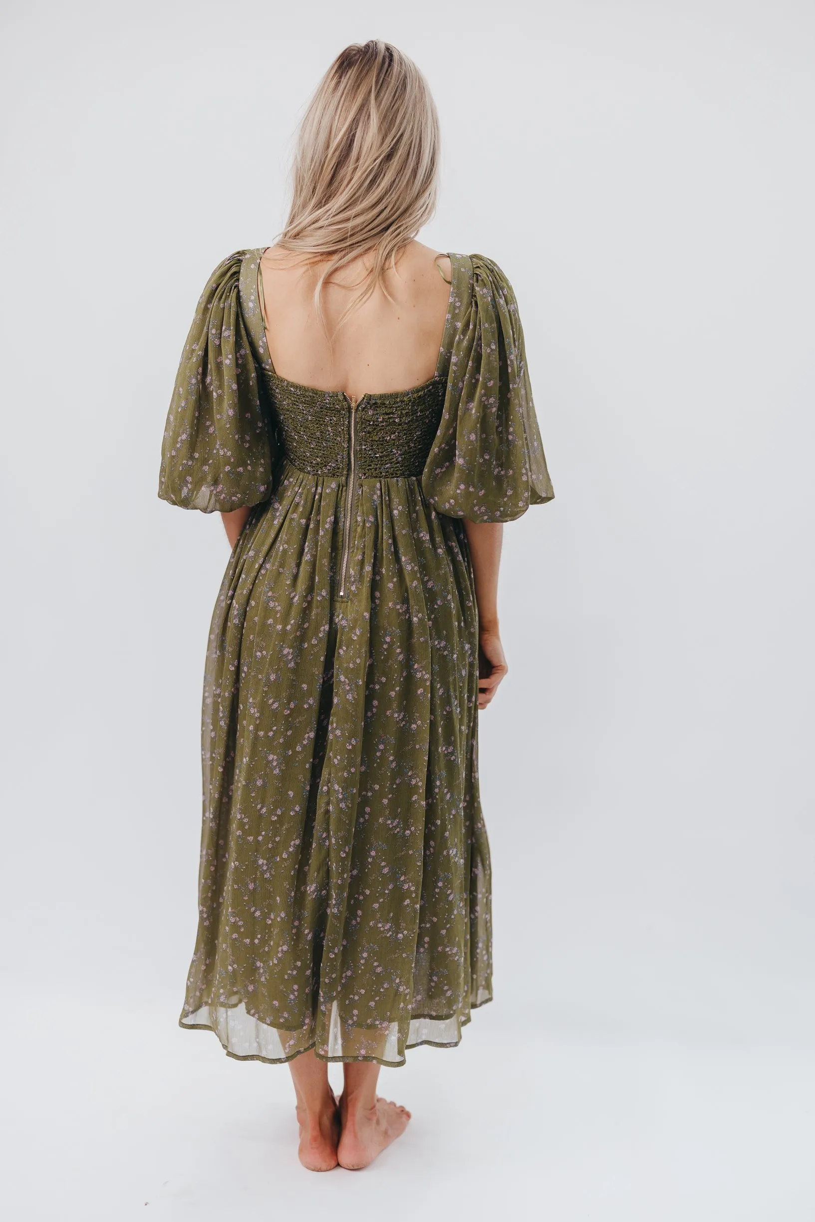 Harlow Maxi Dress in Meadow Green - Bump Friendly (S-XL) sold by Worth Collective product image thumbnail 5