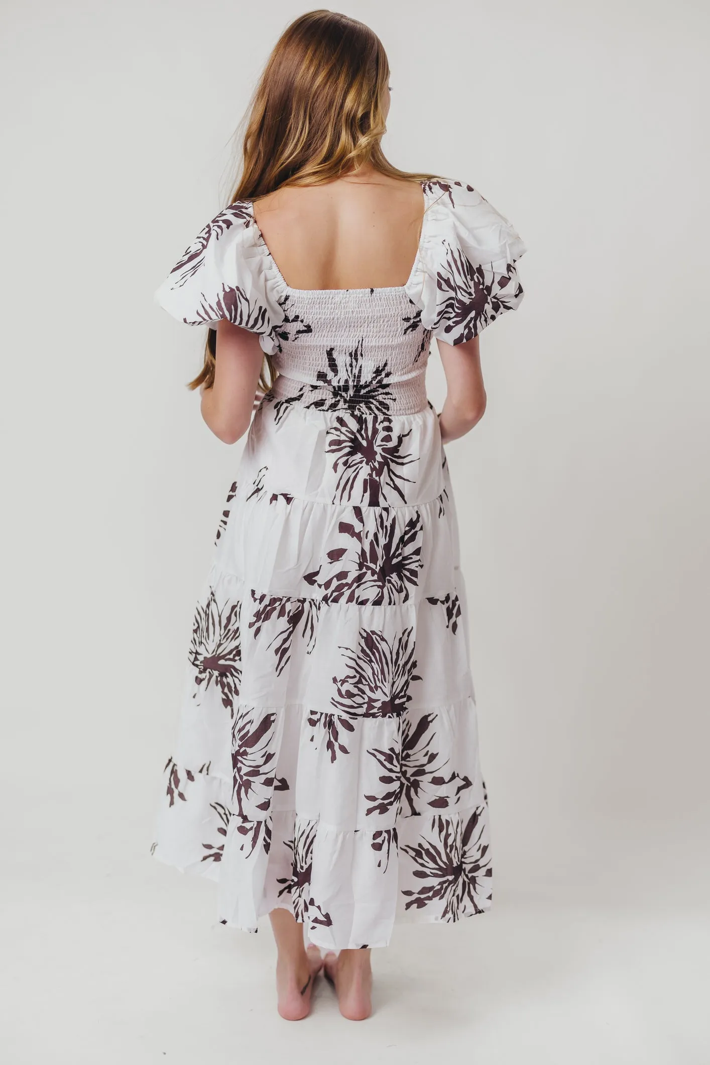 Cora Front Twist Midi Dress in Brown sold by Worth Collective product image thumbnail 5