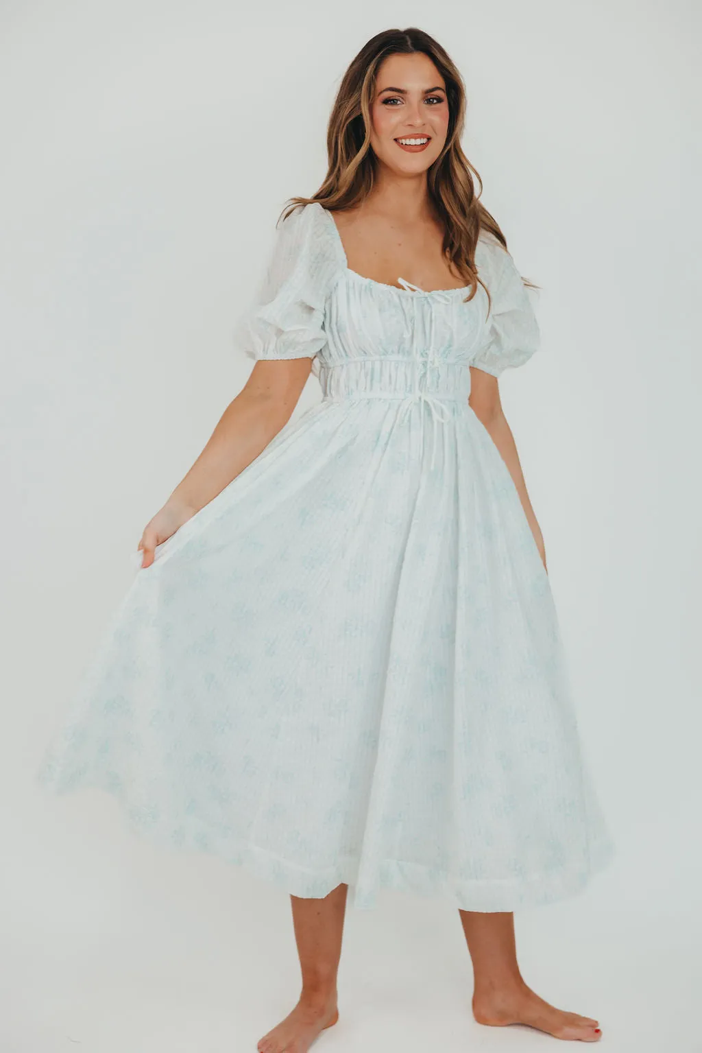 Edda Coastal Midi Dress in Sage - Bump Friendly & Inclusive Sizing (S-3XL) sold by Worth Collective product image thumbnail 3