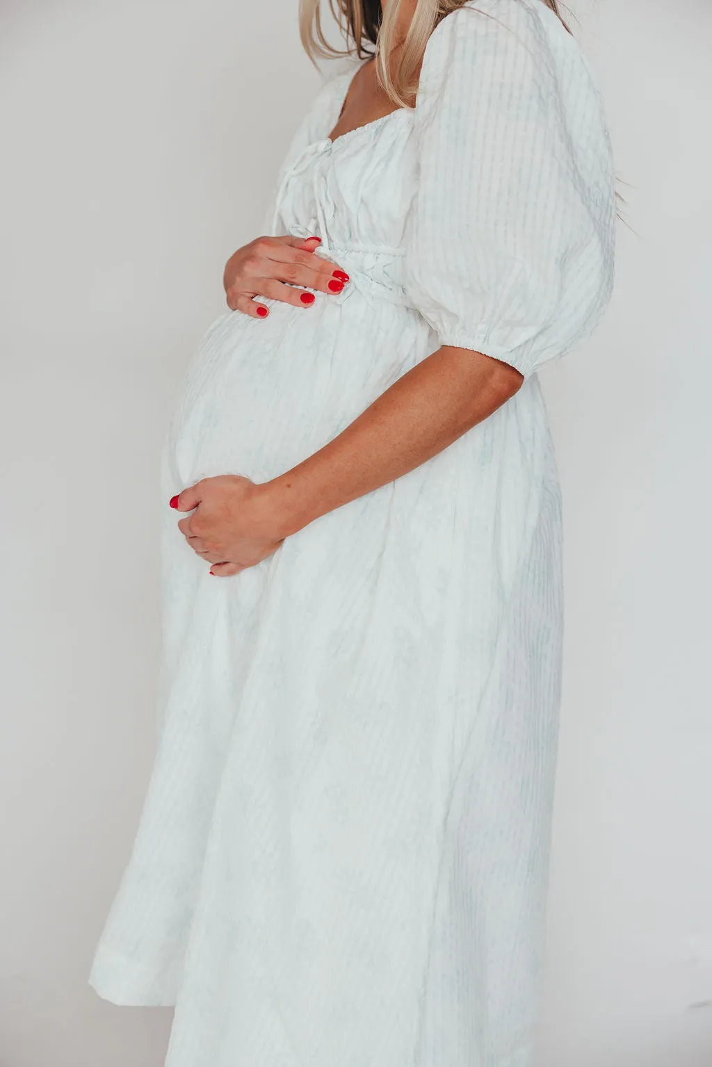 Edda Coastal Midi Dress in Sage - Bump Friendly & Inclusive Sizing (S-3XL) sold by Worth Collective product image thumbnail 4