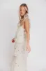 Caroline Maxi Dress in Ivory Polka Dot sold by Worth Collective