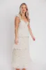 Caroline Maxi Dress in Ivory Polka Dot sold by Worth Collective