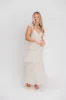 Caroline Maxi Dress in Ivory Polka Dot sold by Worth Collective