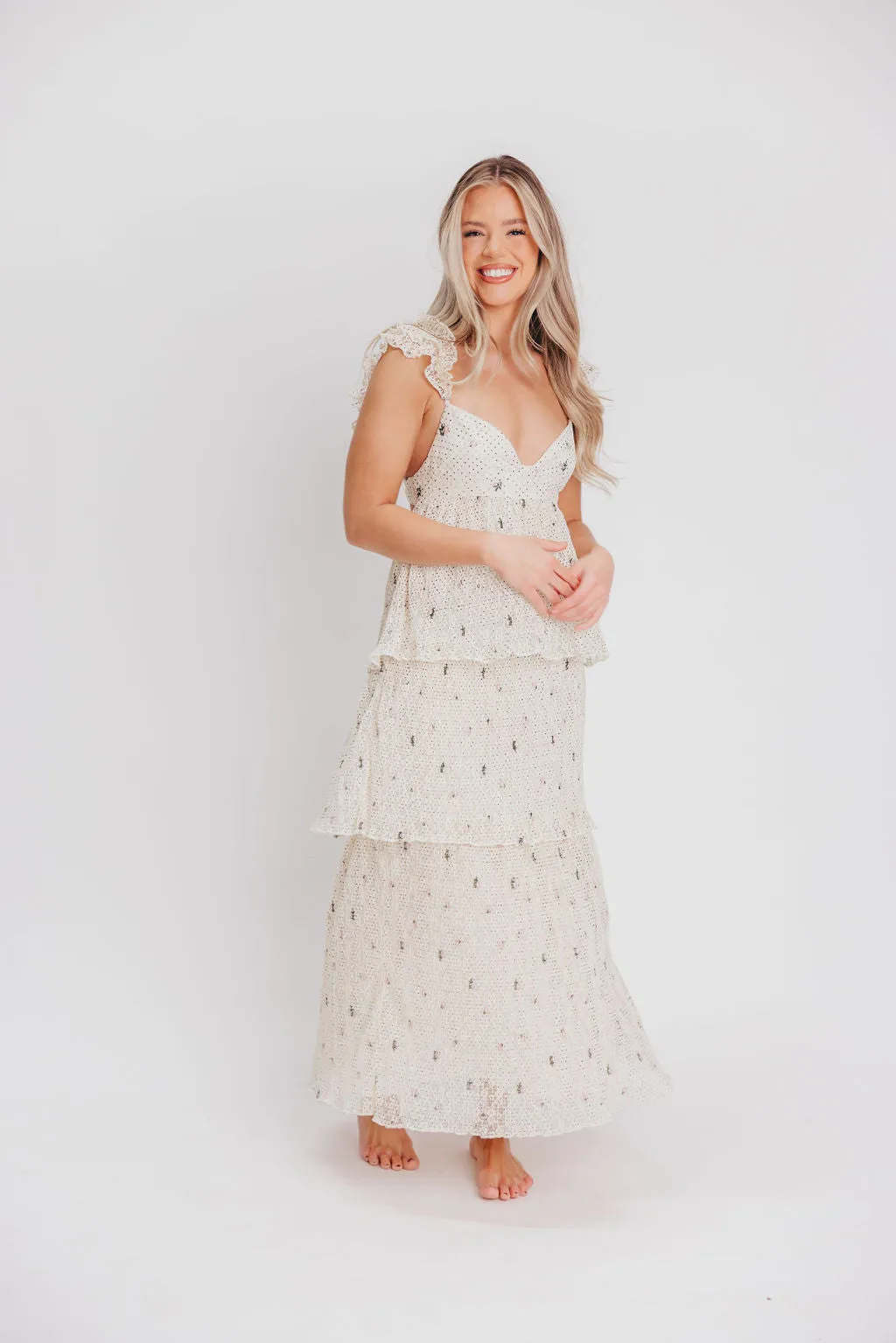 Caroline Maxi Dress in Ivory Polka Dot sold by Worth Collective product image thumbnail 2