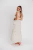 Caroline Maxi Dress in Ivory Polka Dot sold by Worth Collective