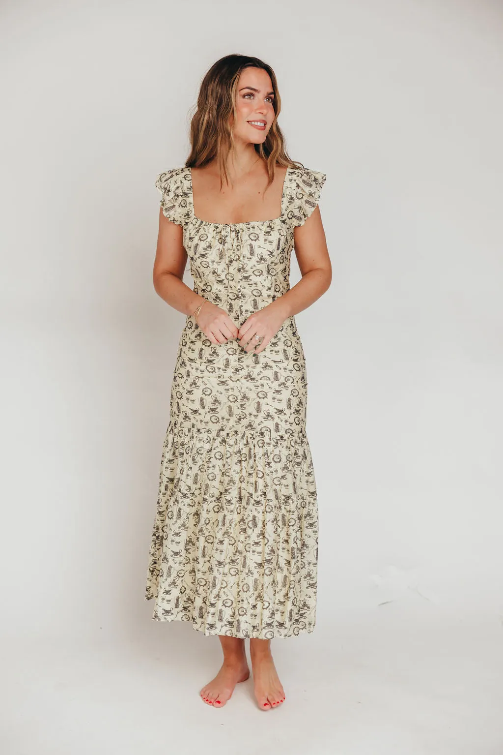 Emery Midi Dress in Vintage Tea (Sizes S-XL) sold by Worth Collective product image thumbnail 4
