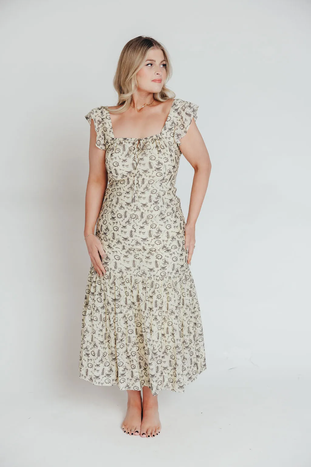 Emery Midi Dress in Vintage Tea (Sizes S-XL) sold by Worth Collective product image thumbnail 5