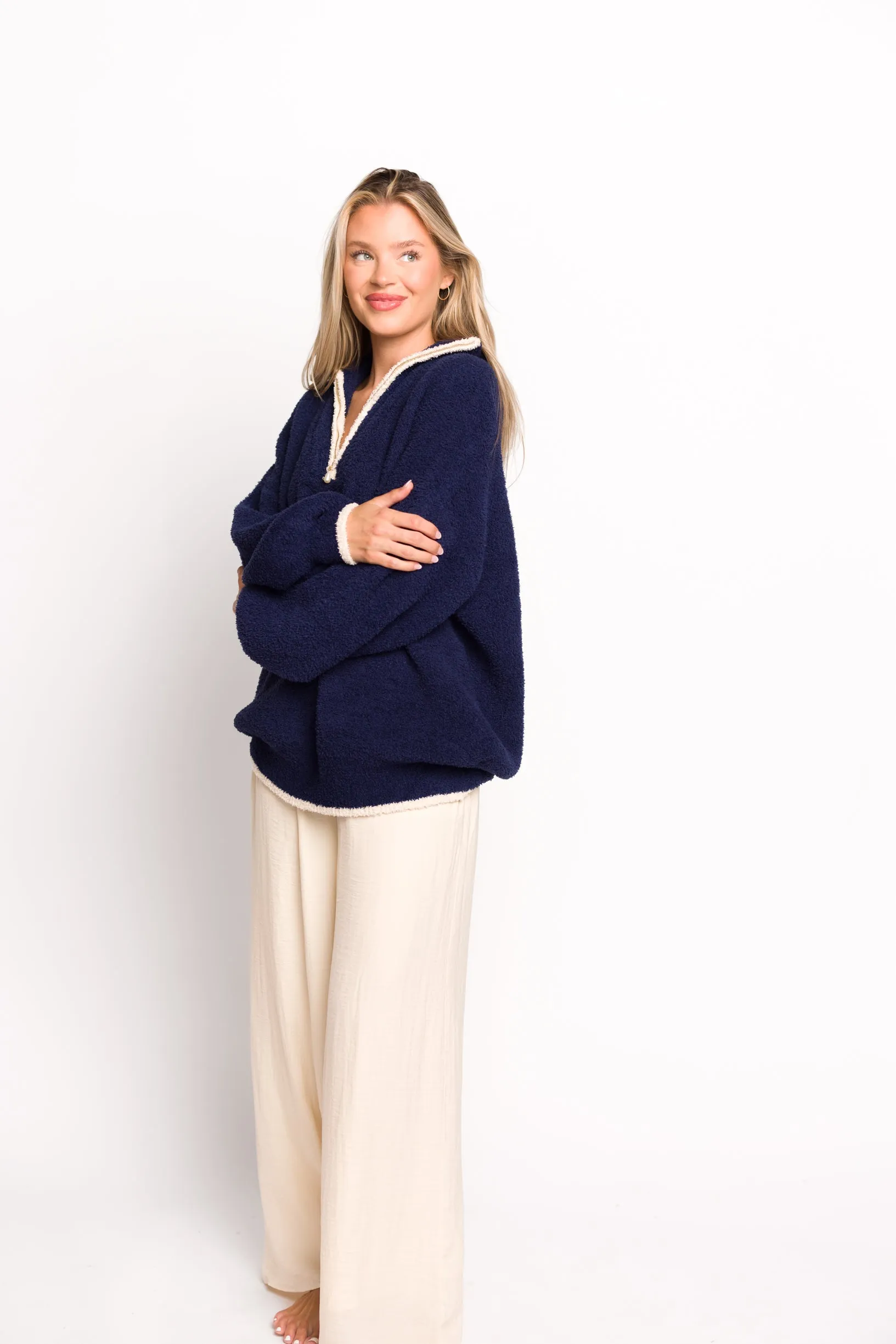 Jody Soft Knit Quarter-Zip Sweater in Navy sold by Worth Collective product image thumbnail 4