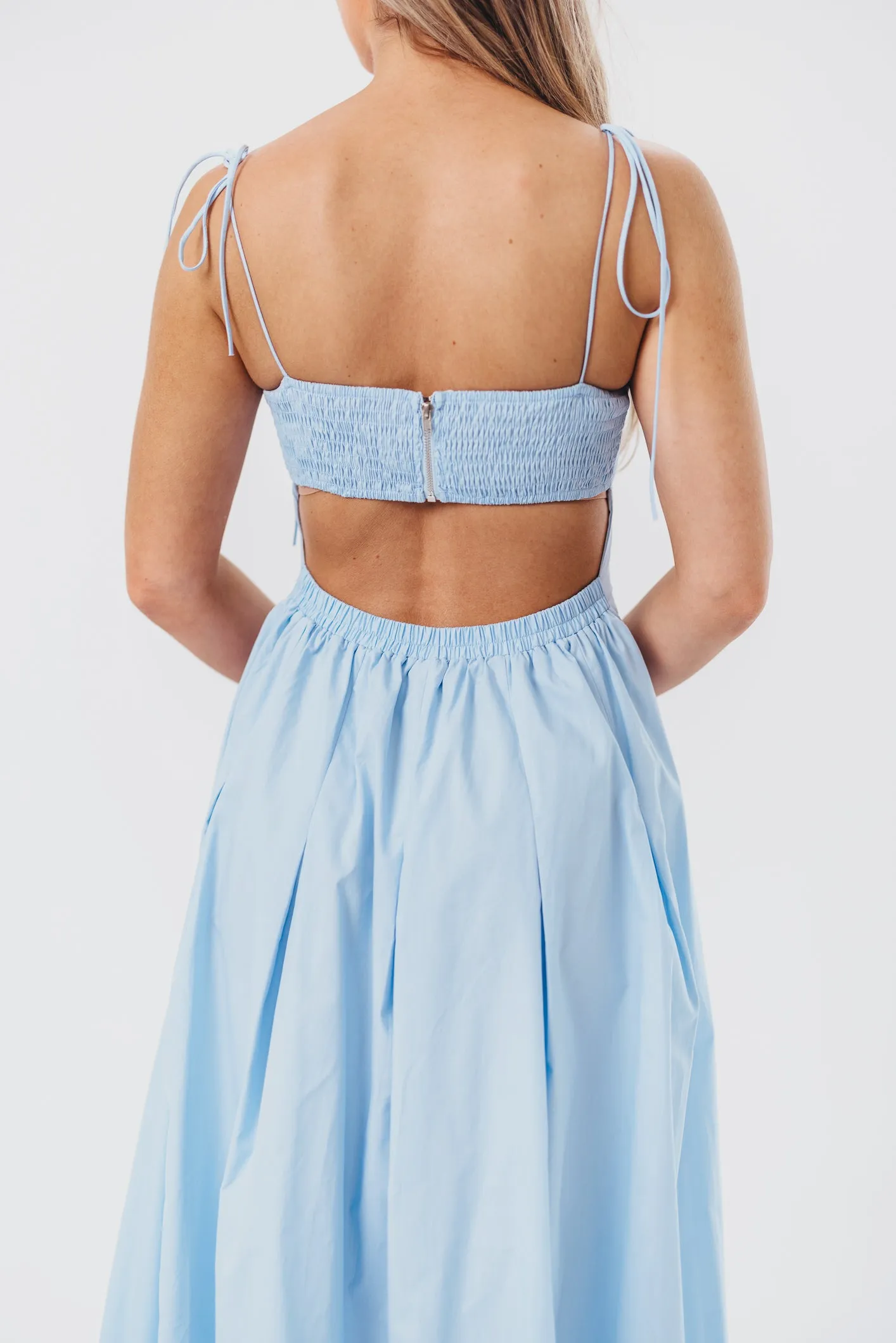 Jasmine Maxi Dress with Bandeau Neckline in Blue sold by Worth Collective product image thumbnail 2