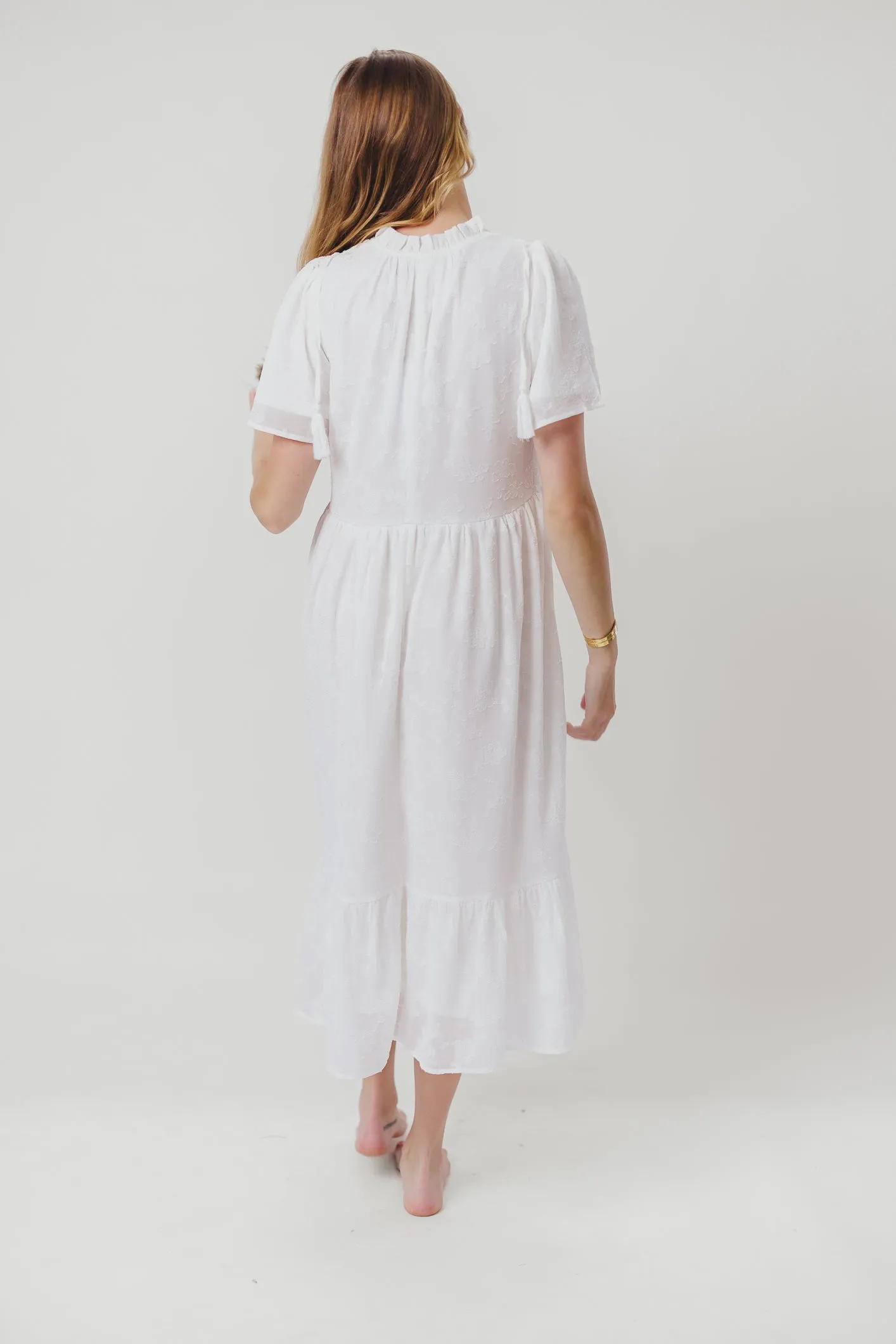 Katie Textured Midi Dress in Off-White sold by Worth Collective product image thumbnail 5