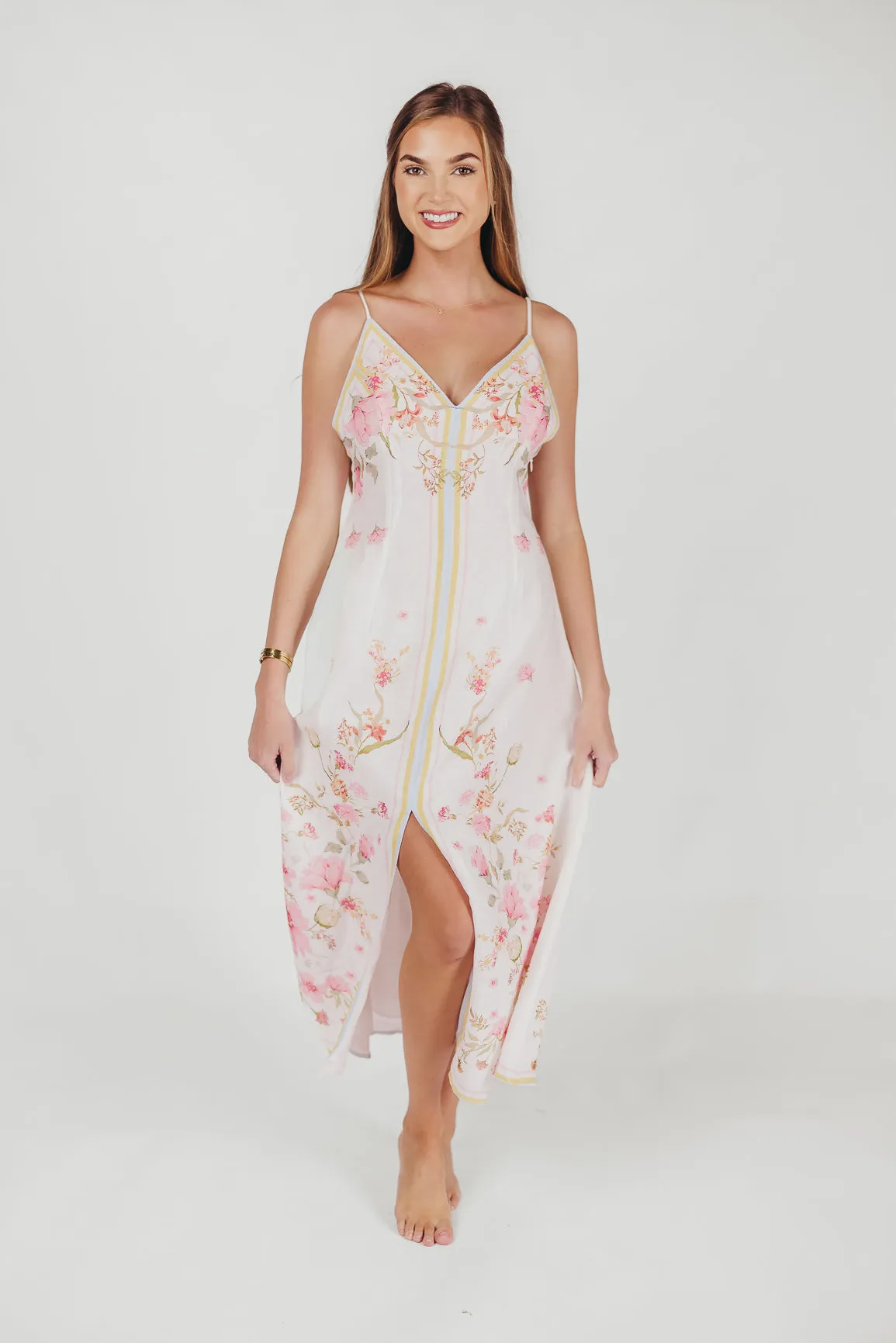 Josie Scarf Print Midi Dress in Pink sold by Worth Collective product image thumbnail 2