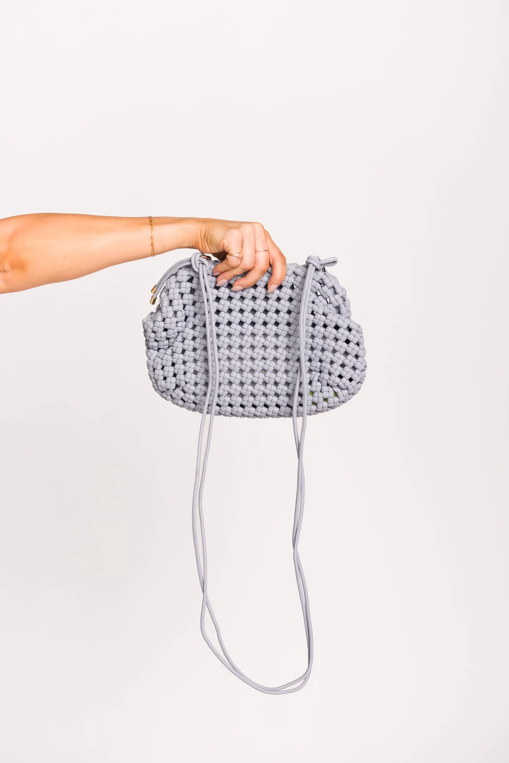 Braided Clutch with Long Strap in Light Blue sold by Worth Collective product image thumbnail 2