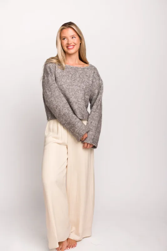 Lily Soft Knit Sweater in Grey sold by Worth Collective