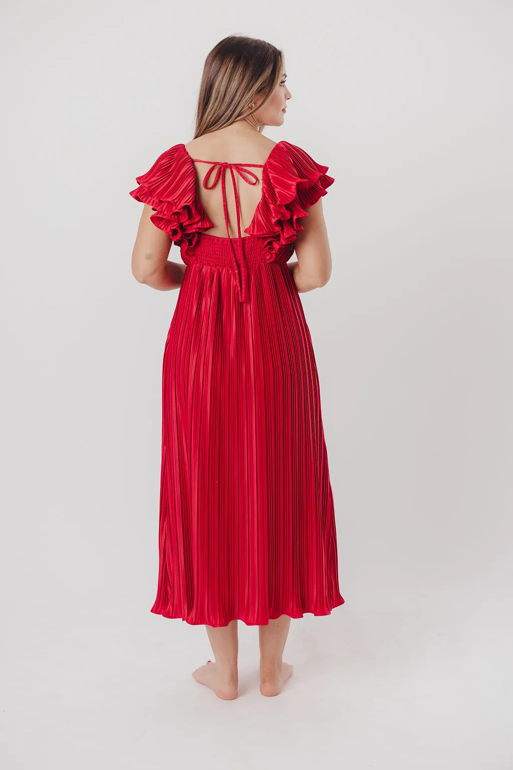Lucky Charm Midi Dress in Red - Bump Friendly & Inclusive Sizing (S-3XL) sold by Worth Collective product image thumbnail 4