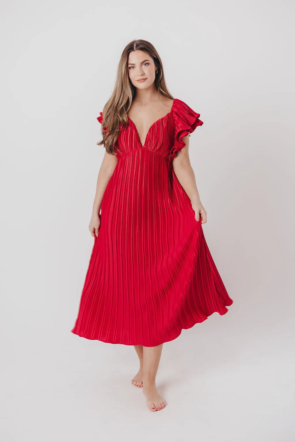 Lucky Charm Midi Dress in Red - Bump Friendly & Inclusive Sizing (S-3XL) sold by Worth Collective