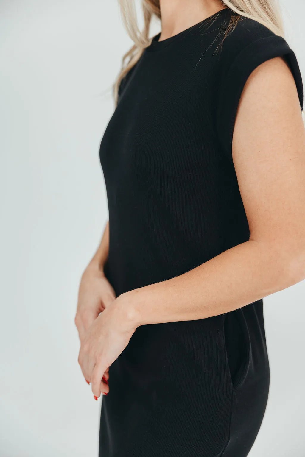 Adeline Mini Ribbed Knit Midi Dress in Black sold by Worth Collective product image thumbnail 2