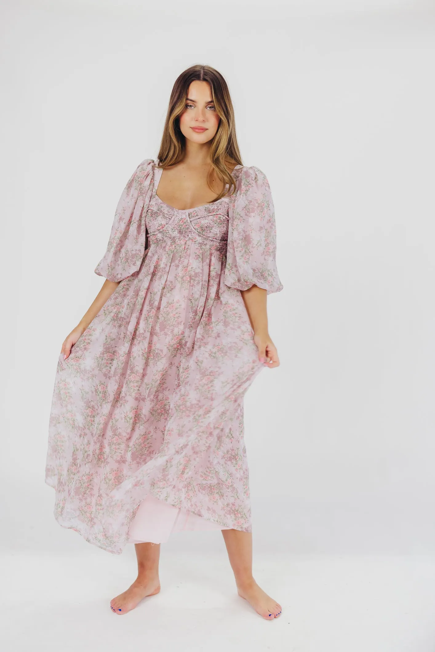 Harlow Maxi Dress in Mauve - Bump Friendly (Not Restocking) sold by Worth Collective product image thumbnail 5