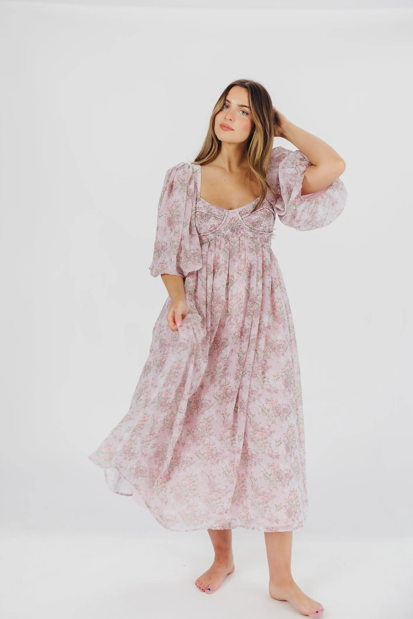 Harlow Maxi Dress in Mauve - Bump Friendly (Not Restocking) sold by Worth Collective product image thumbnail 3