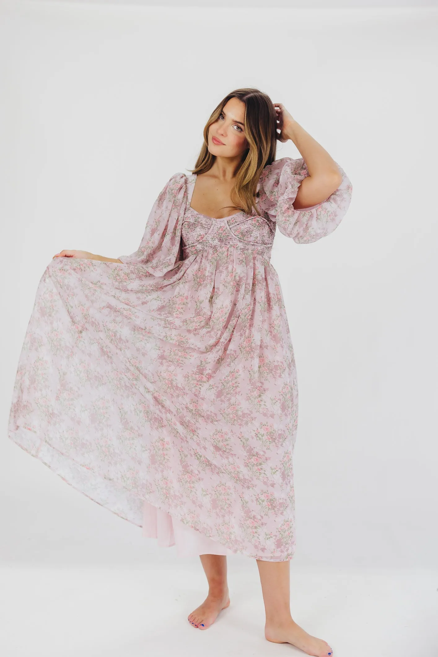 Harlow Maxi Dress in Mauve - Bump Friendly (Not Restocking) sold by Worth Collective product image thumbnail 4
