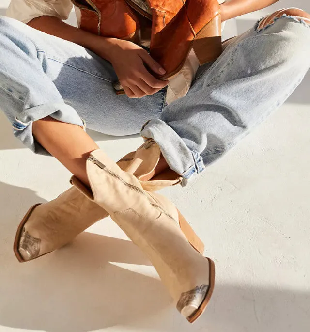 Free People Brayden Western Boot in Bone sold by Worth Collective