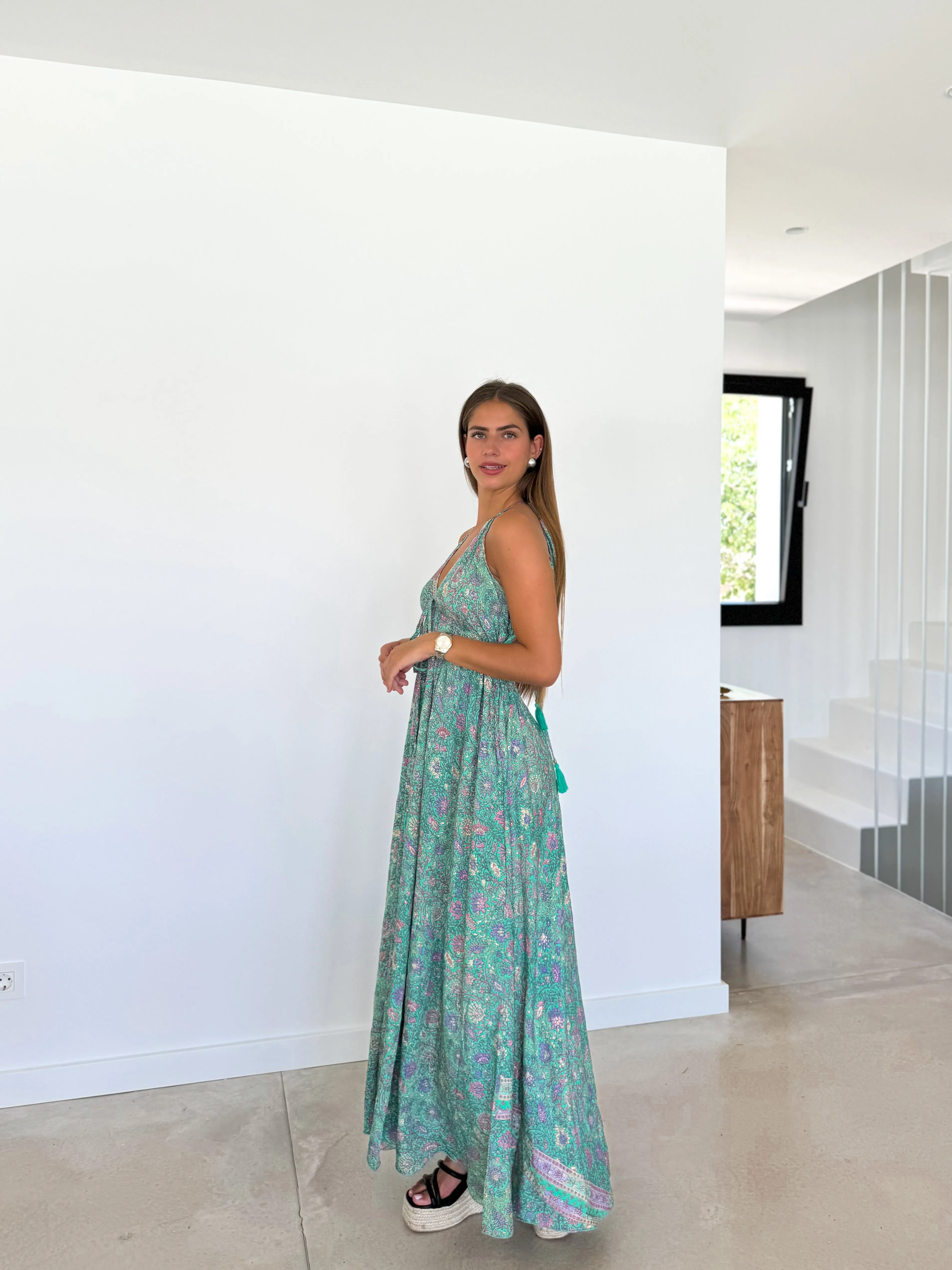 Vestido boho volantes turquesa sold by Sorellas product image thumbnail 3