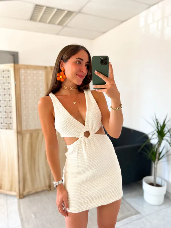 Vestido anilla croché beige sold by Sorellas