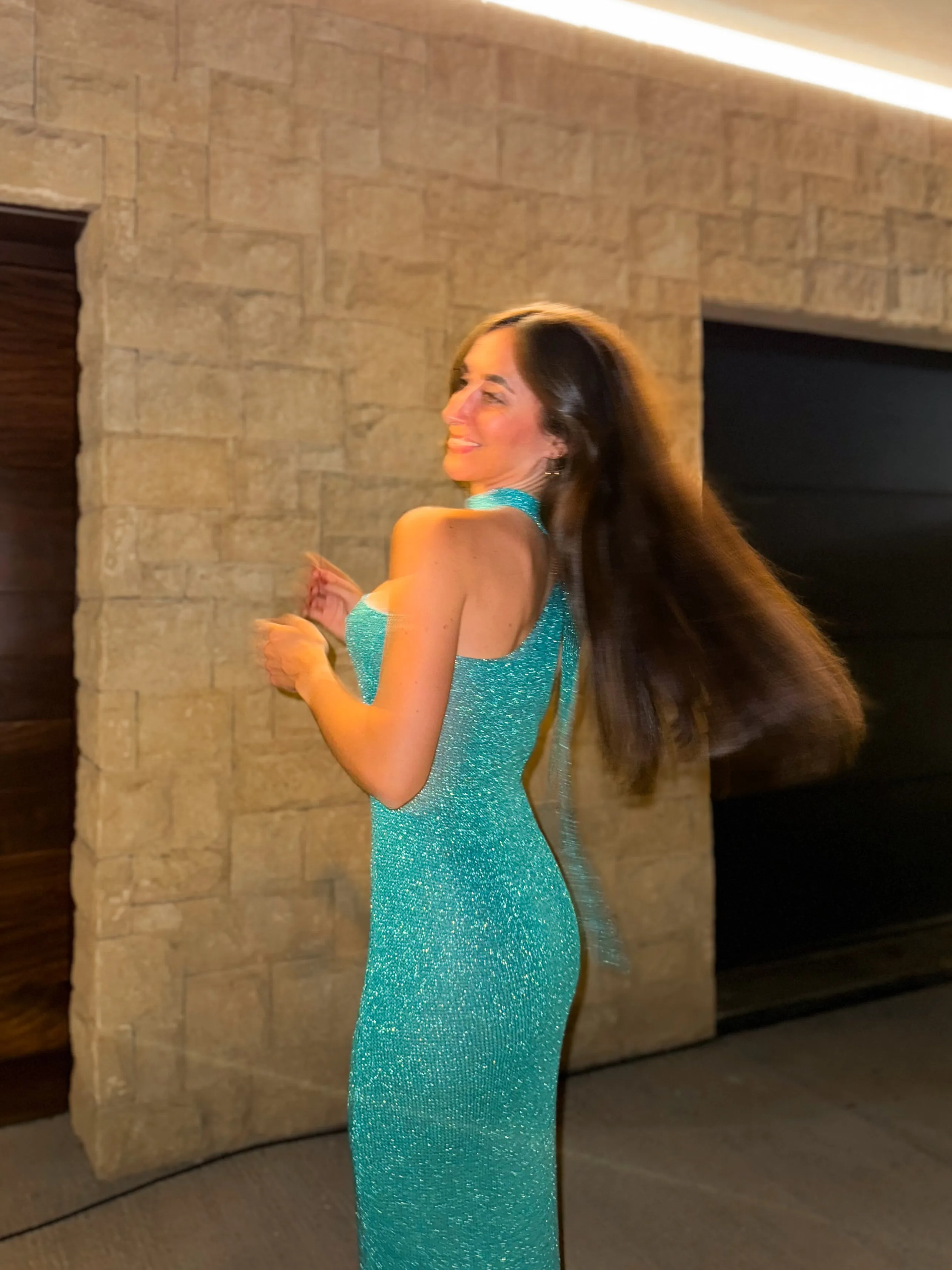 Vestido punto choker turquesa sold by Sorellas